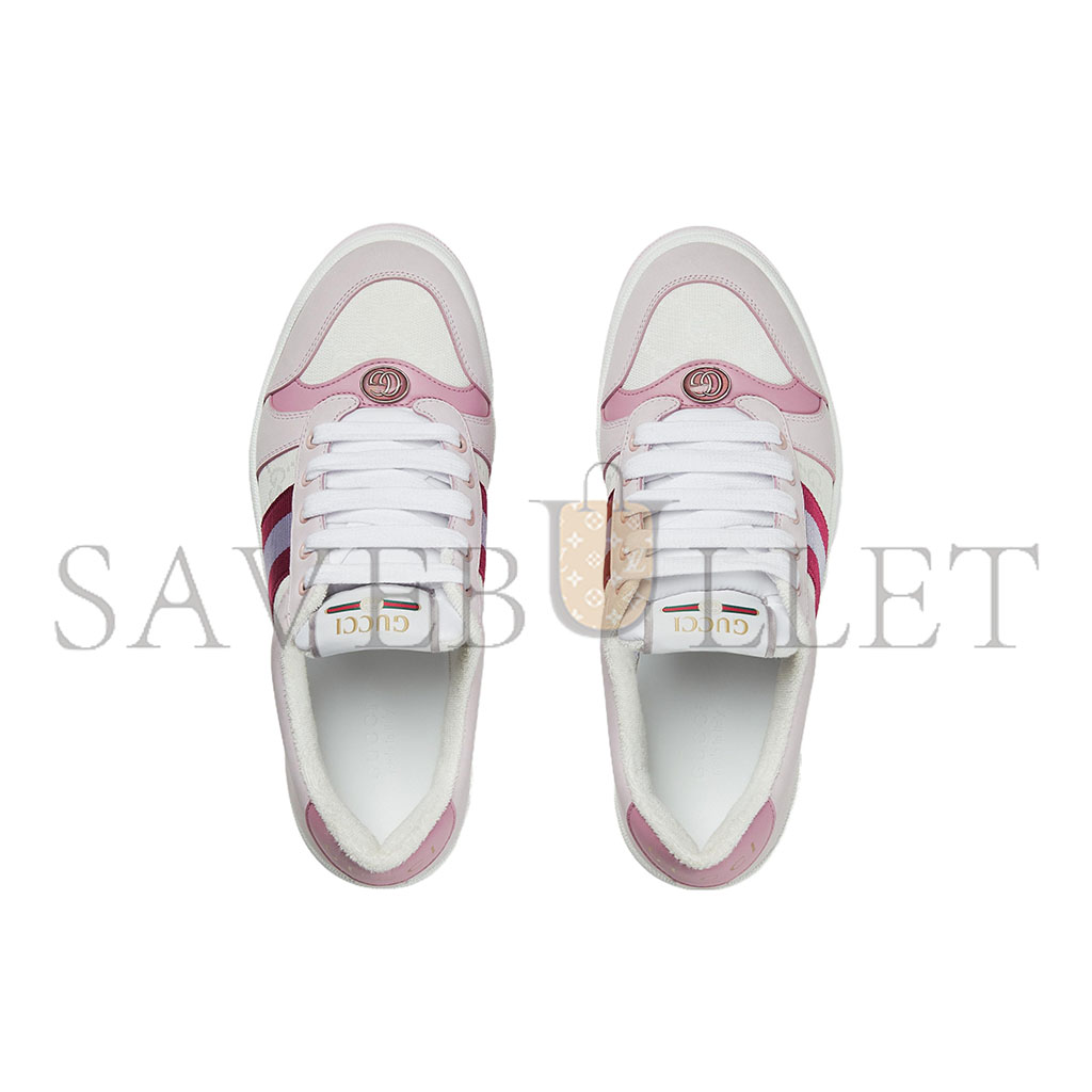 GUCCI SCREENER LOW-TOP SNEAKERS 'WHITE PINK' 677423
